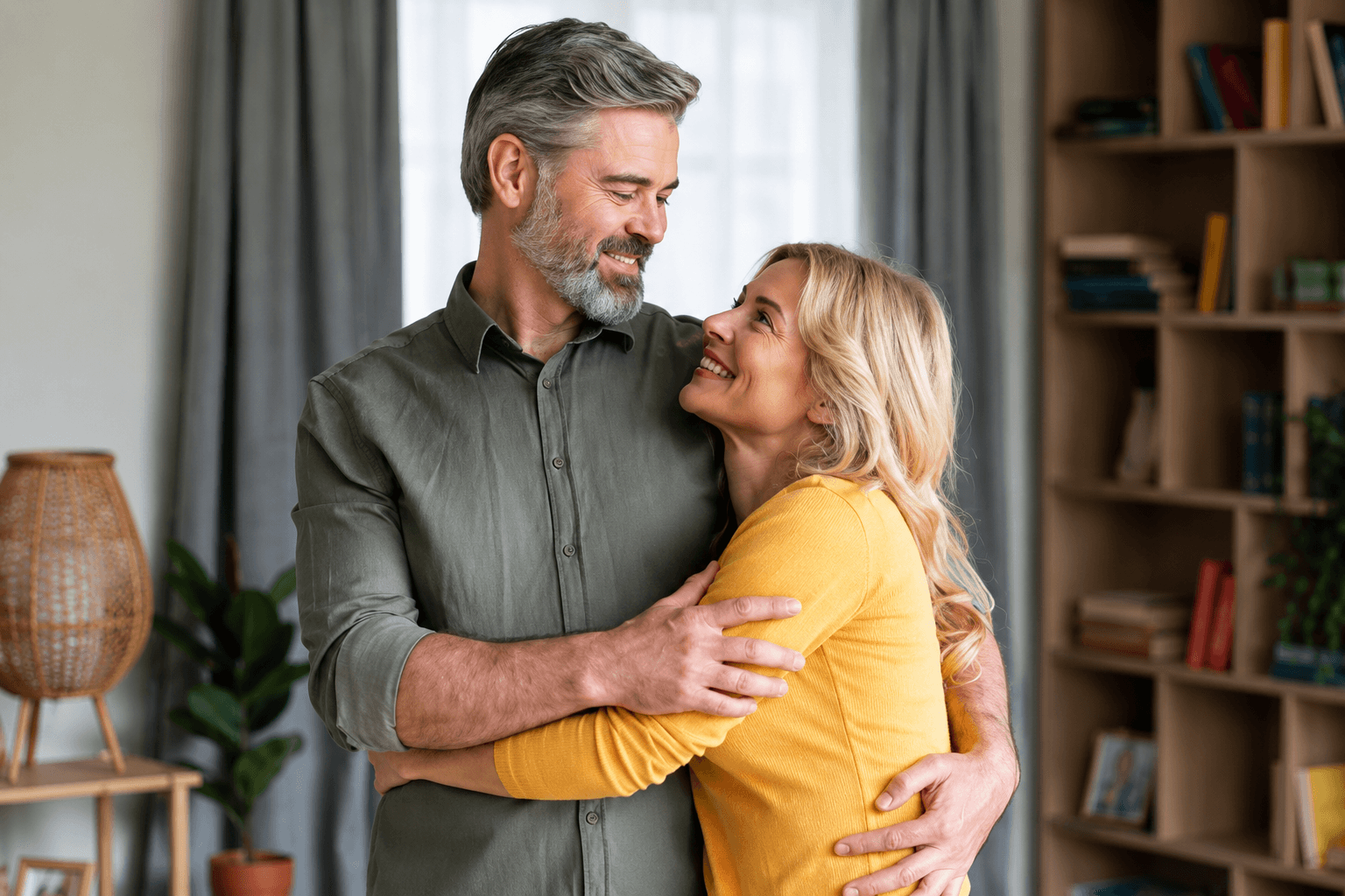 Couple embracing — intimate wellness solutions